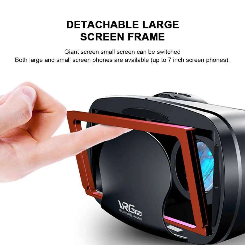 VRG Pro Virtual Reality Headset Smart Glasses Helmet Smartphones Cell Phone Mobile 7 Inches Lenses Binoculars with Controllers