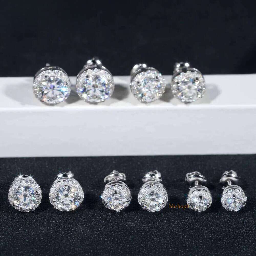Hot Selling Hip Hop Style 6.5MM 8MM 9MM Sier Halo Moissanite
