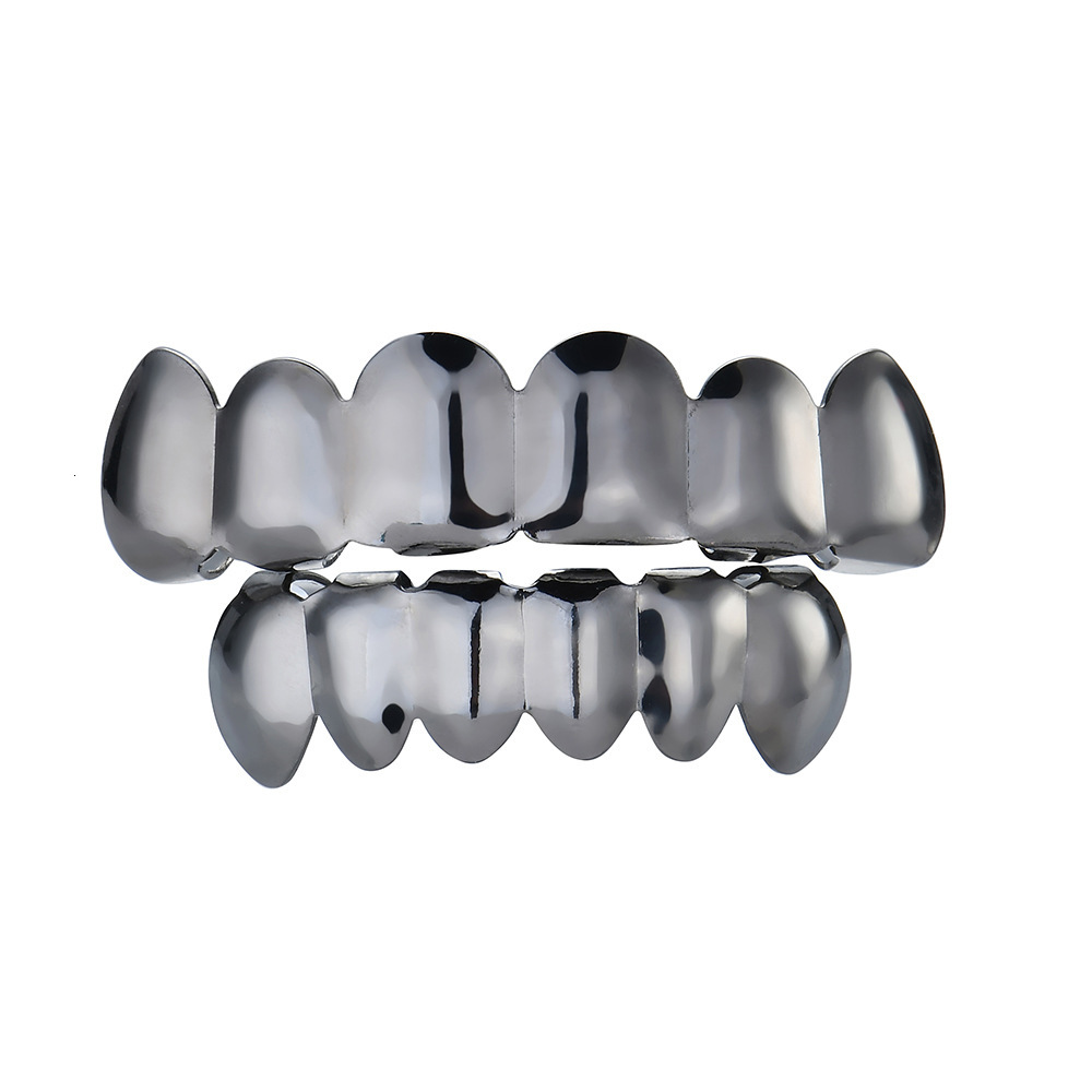 New 18K Gold Plated Smooth Hip Hop Grillz Celebrity Style Trendy Teeth Accessory for Halloween Rapper Costume Accessories
