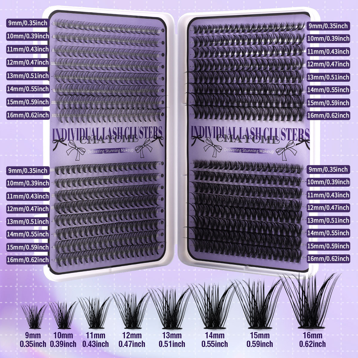 DIY Individual Eyelashes 640Pcs Cluster Lashes Kit with Lash Bond & Seal Handmade Reusable DIY Segmented Eyelash Extensions Grafted Lashes