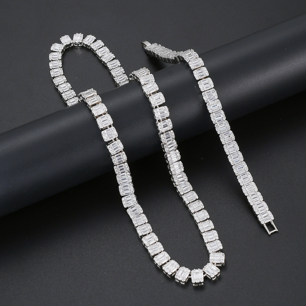 Luxury Moissanite 9mm Hip Hop Necklace Iced Out Bold Men's Choker High Quality Pass the diamond tester