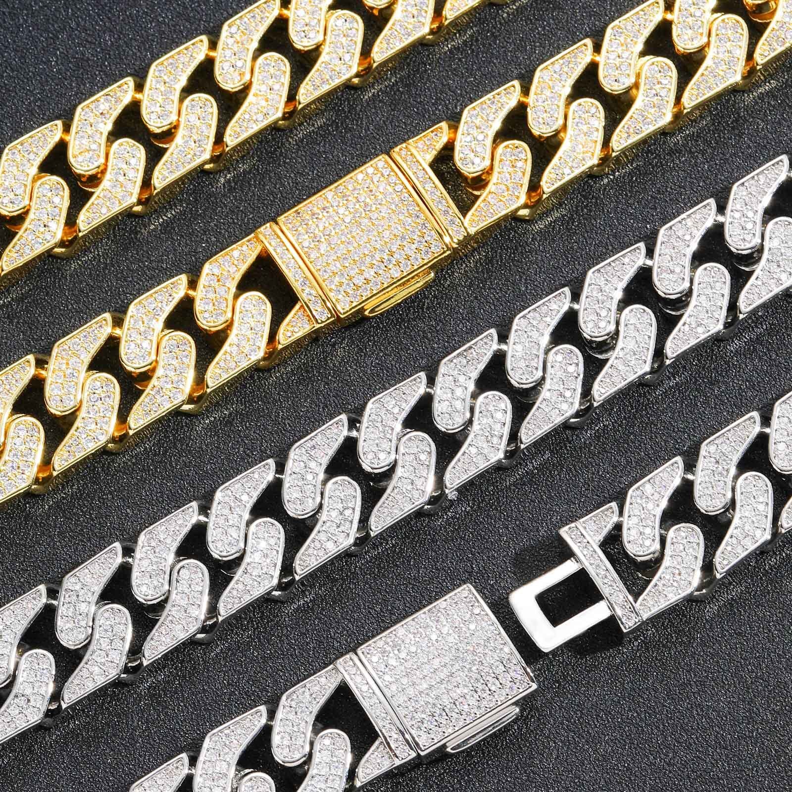 Hip Hop 16mm Geometric Cuban Chain Men's Iced Out Top Grade Moissanite Accessory Pass the diamond tester