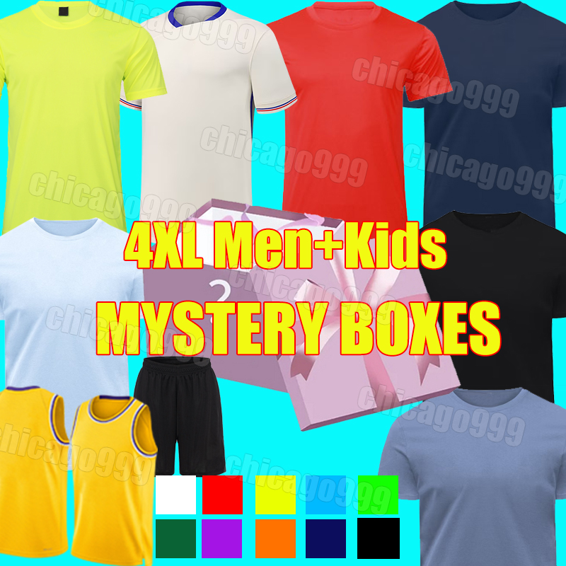 4XL MYSTERY BOXES basketball Jersey soccer jerseys National Clubs teams Any shorts blind box Gift Fans Player retro football shirts random Men kids kits socks pants