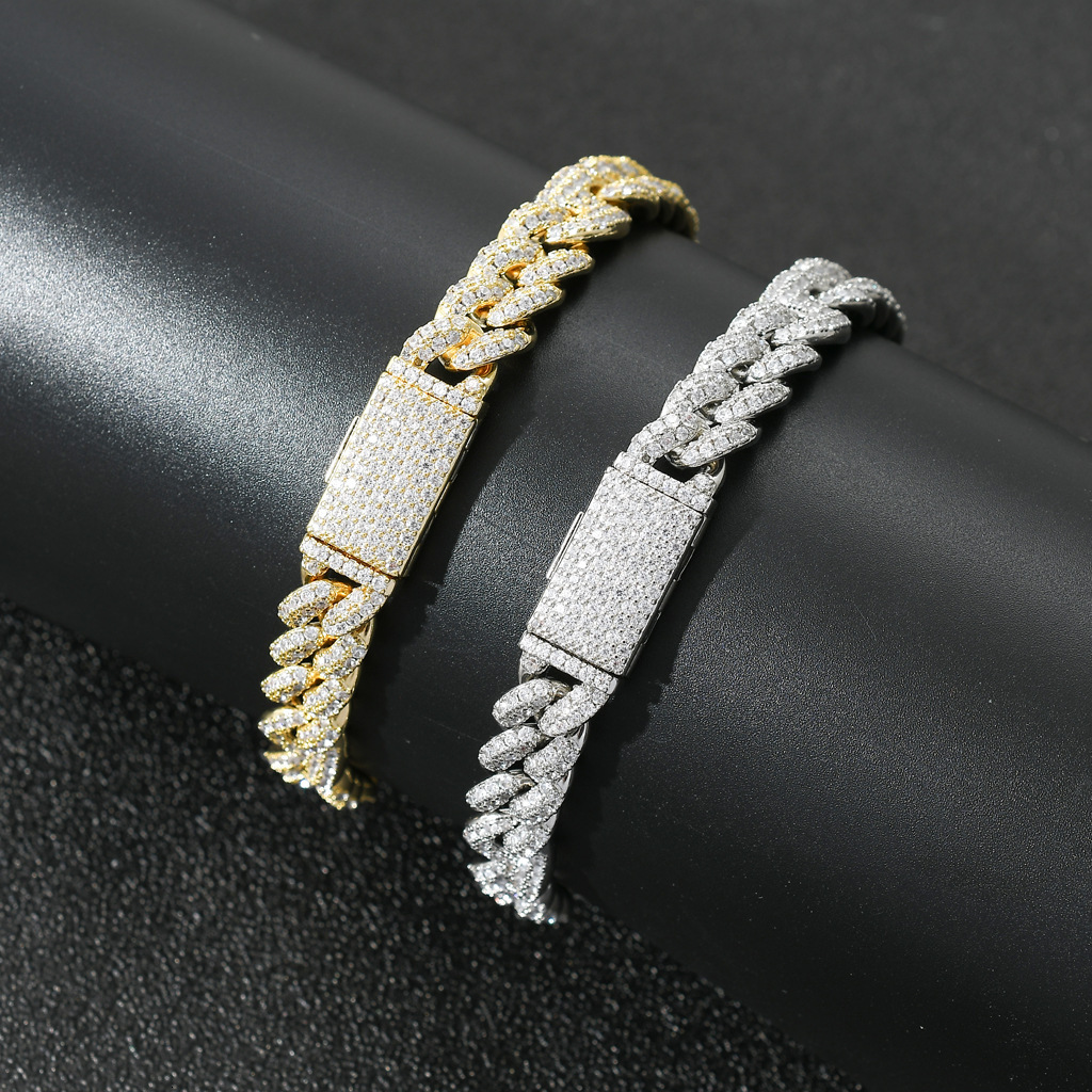 Hiphop 10mm Pig Nose Iced Out Cuban Chain Unisex Hiphop Fashion Moissanite Pass the diamond tester