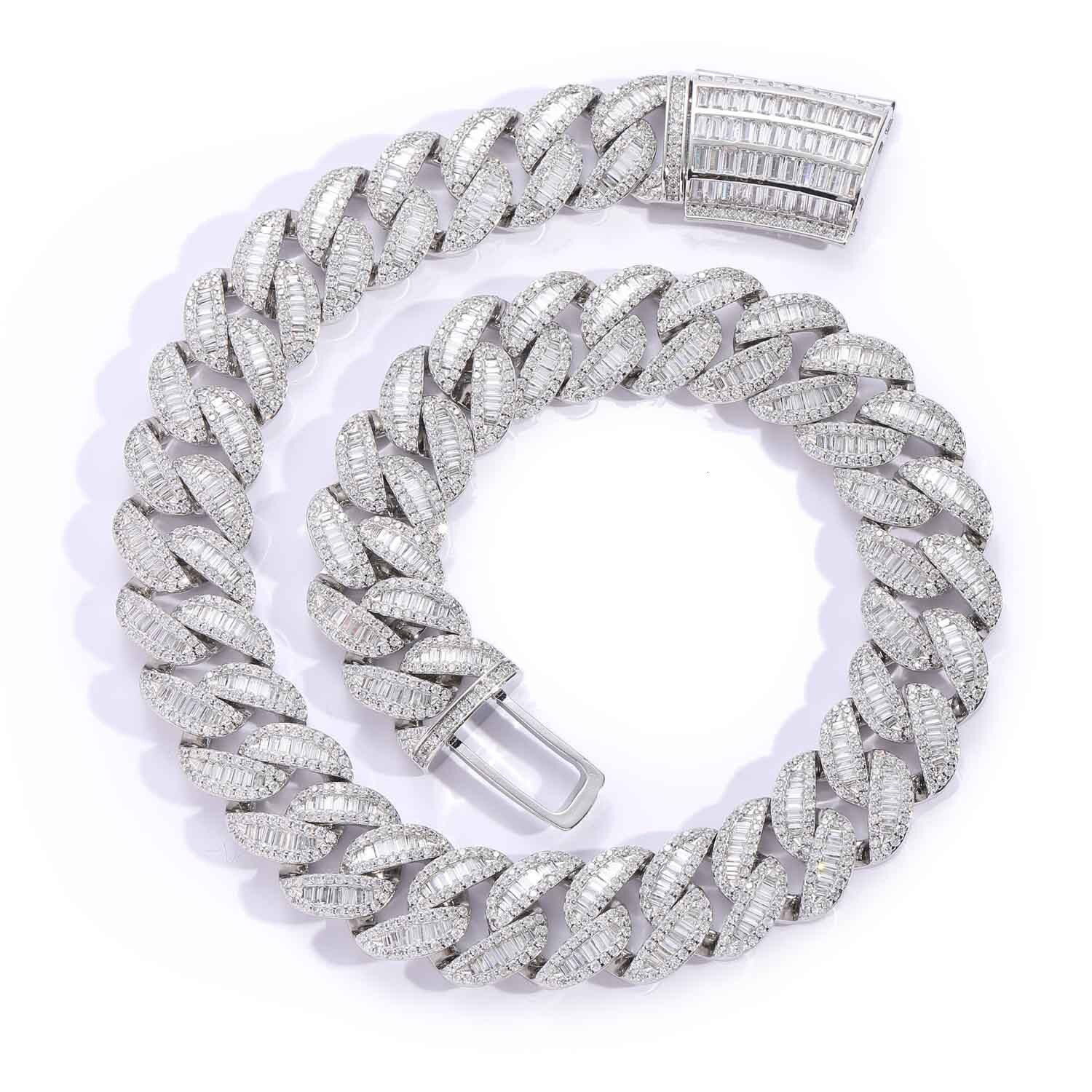 Luxury Jewelry Hip Hop 20mm Top VVS Moissanite Miami Cuban Link Chain Heavy Duty Bold Men's Bling Bling Necklace Pass the diamond tester