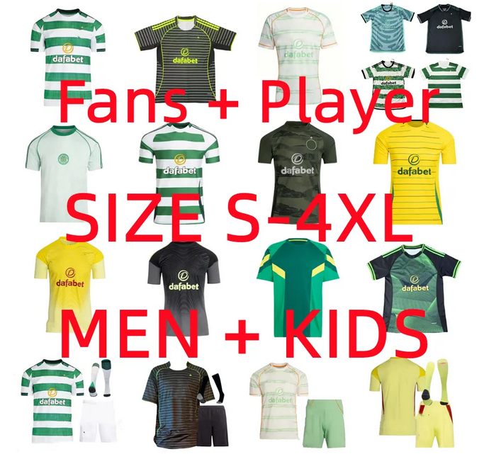 23 24 25 26 CeltsS Soccer Jerseys Home Away EDOUARD CelticFc 2024 2025 JOSEPH Football Shirt ELYOUNOUSSI TURNBULL ETI CHRISTIE Men Kids Football Shirt Player version
