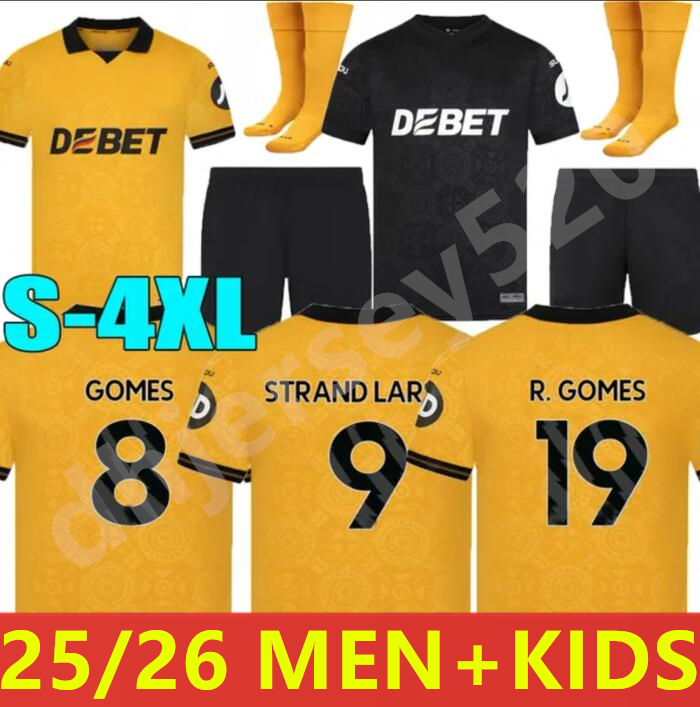2025 2026 WolVeS Soccer Jerseys 25 26 NETO R.GOMES MARIO JR Home Away Football Shirt MEN kids Camiseta Futbol Shirts uniforms