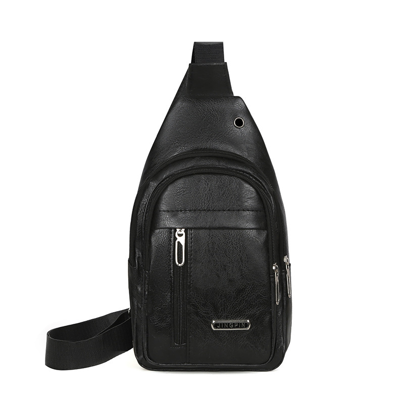 Free Shipping Designer Bag 2025 New Men's Bag PU Chest Trendy Crossbody Luxury Factory Wholesale Dropshipping Solid Color Front Backpack