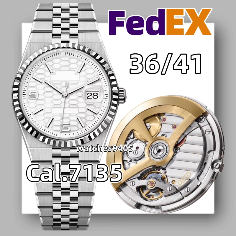 High quality Cal.7135 Movement Automatic Mechanical Watch Mens Watch Designer Watches 36MM 40MM Sapphire 904L Steel Luminous Waterproof Watches With BOX FedEX
