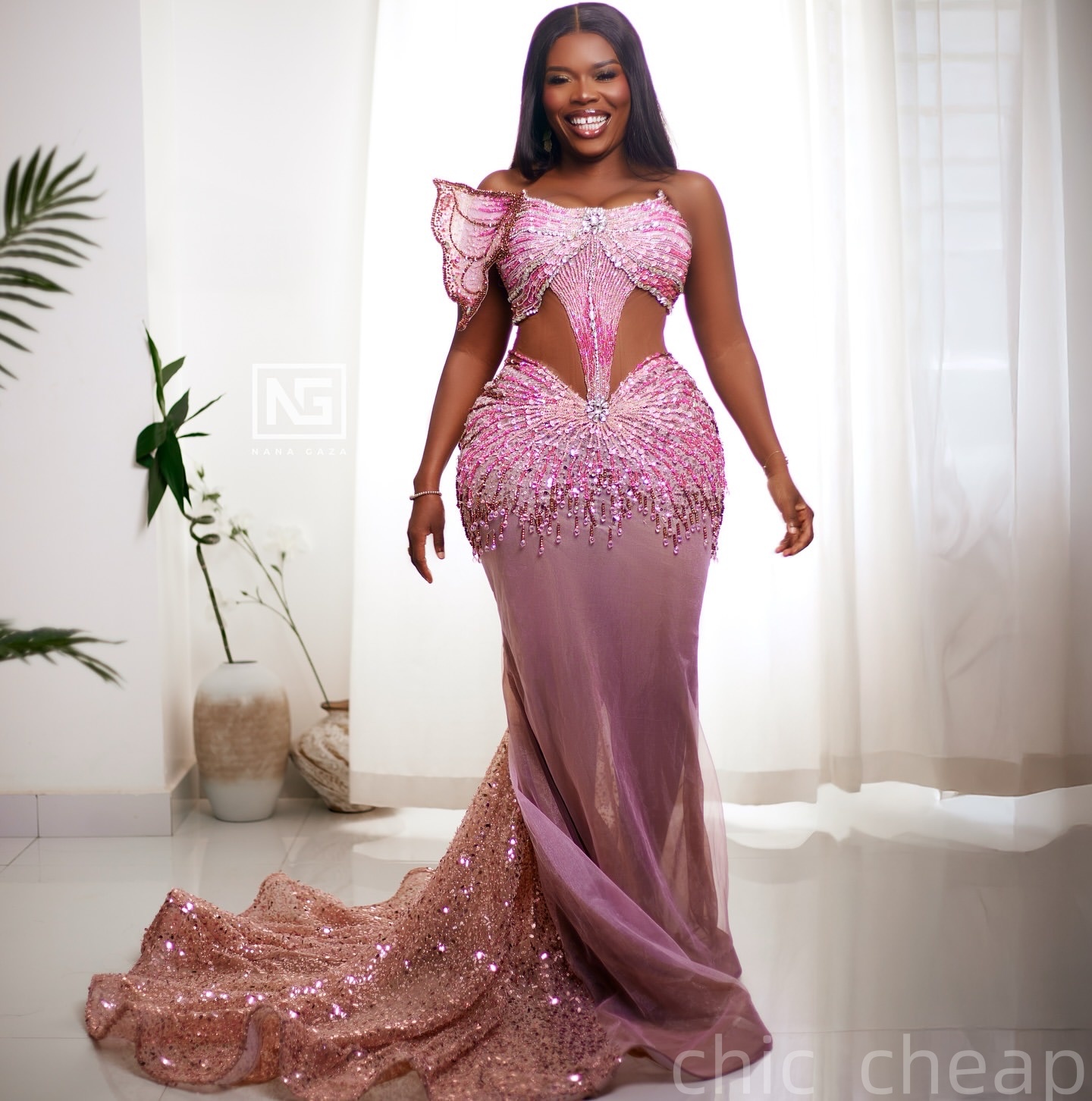 Mermaid Pink Prom Dresses 2025 Beaded Crystals Illusion Evening Formal Party Second Birthday Engagement Gowns Plus Size Dress For Special Occasions ZJ