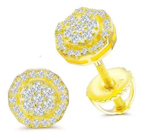 S925 Sterling Silver D Color Moissanite Earrings High Fashion Premium Stock Sugar Rock Ear Jewelry Small Size