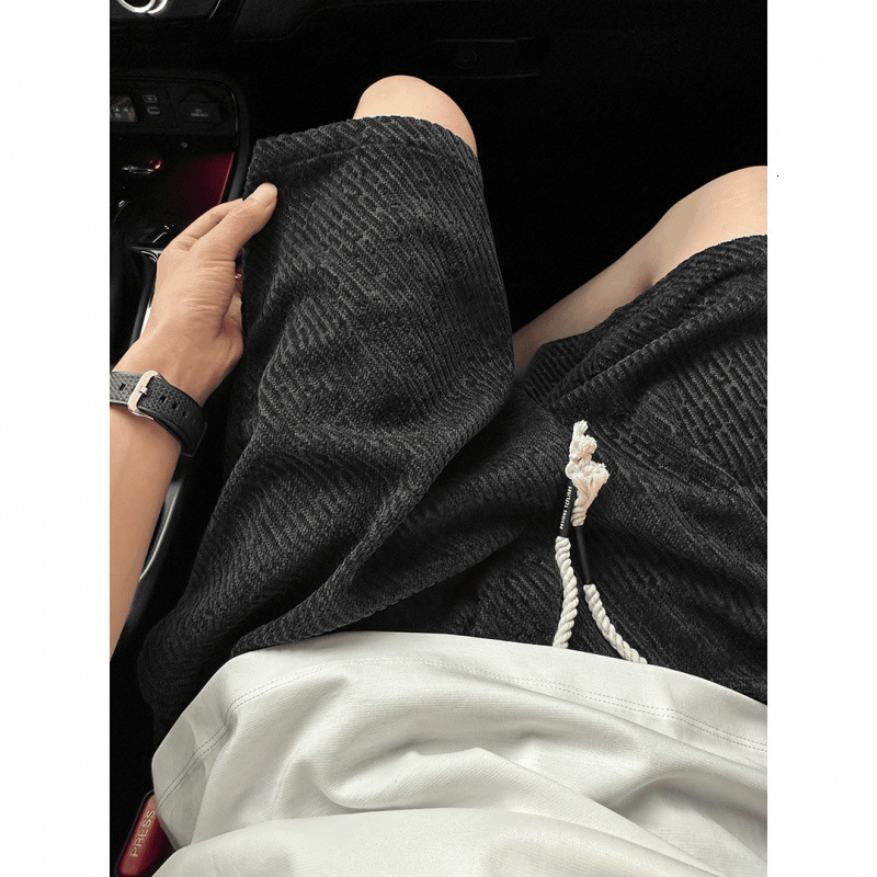 Black And White Small Fragrance Style Knitted Shorts For Summer Shorts Men, Summer Zebra Pattern Pants, Designer Pants High-end Loose Casual Sports Fi