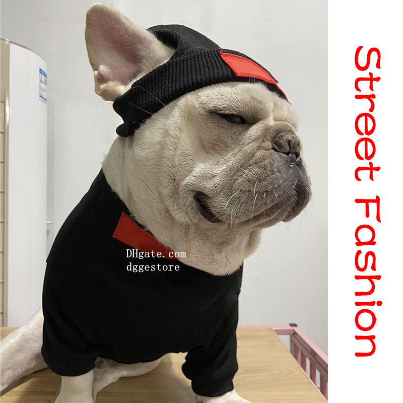 Designer Clothes Hats set Puppy Shirts High End Elastic Cotton Short Sleeves, Comfortable and Breathable Dog Sweaters for French Bulldog Poodle 441 Fr