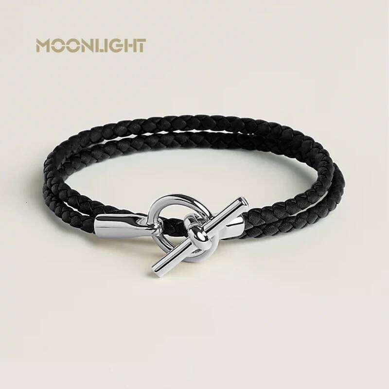 MOONLIGHT Classic Leather Doublelayer Bracelets for Woman High Quality Bracelet Fashion Couple Jewelry Gifts 11 Colors Wholesale