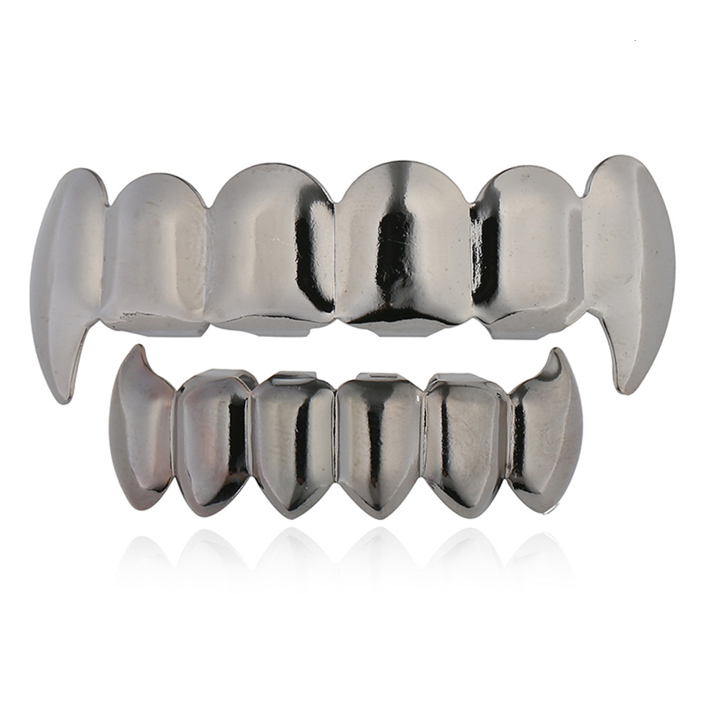 New Arrival 18K Gold Plated Vampire Fangs Hip Hop Grillz Luxury High Quality Statement Rapper Costume Accessories