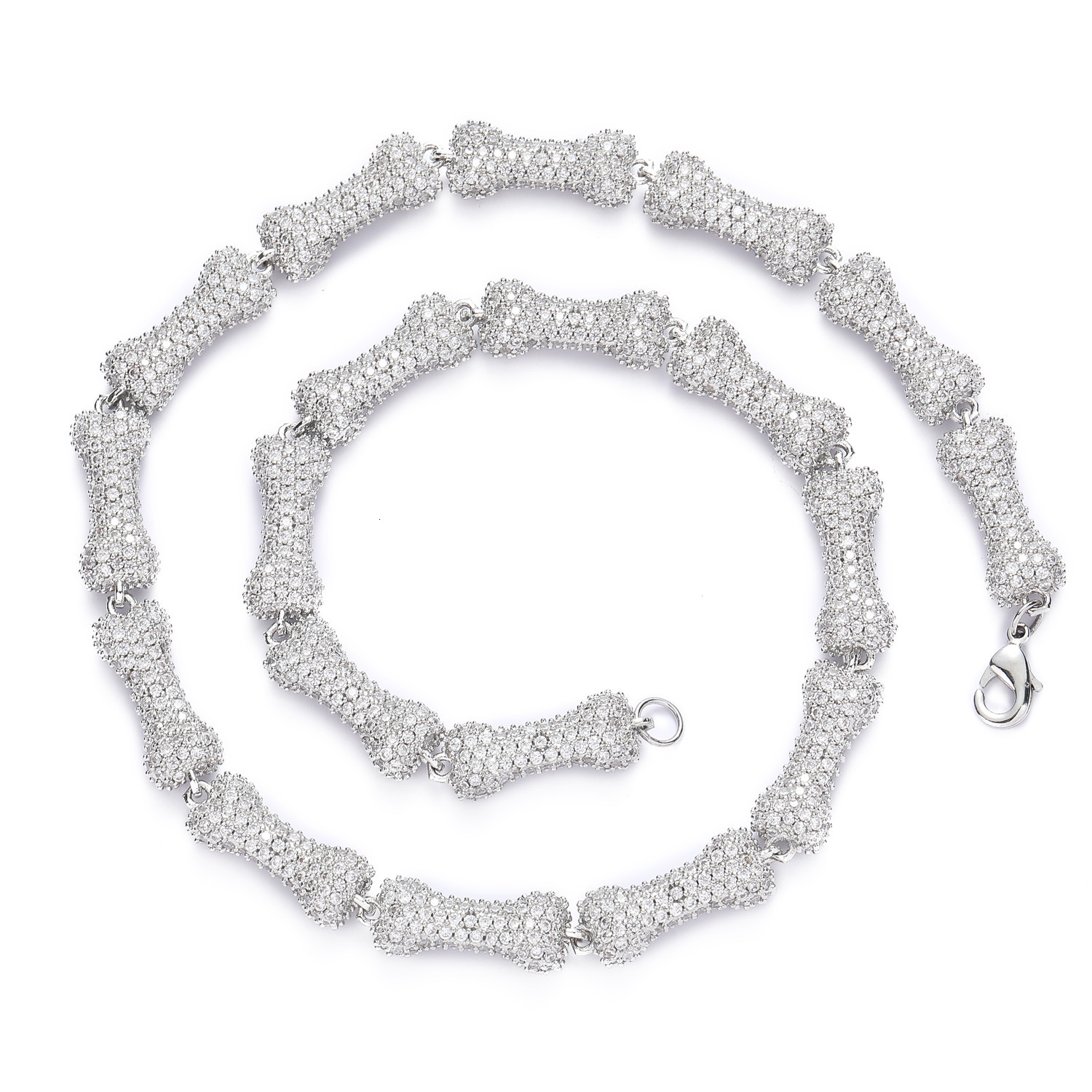 New Arrival Hip Hop 10MM Fully Iced Out Pink Bone Choker Unisex Hip Hop Moissanite High Quality Necklace Pass the diamond tester