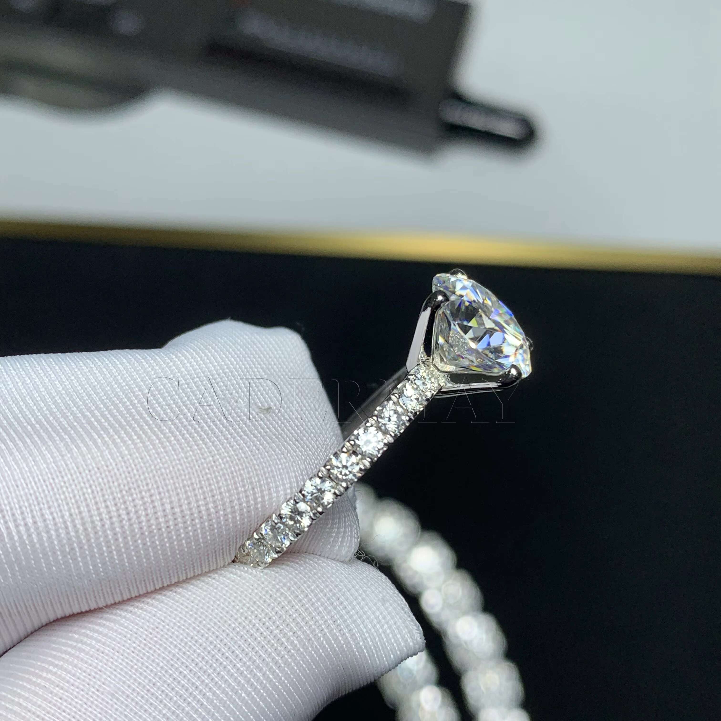 Luxury Moissanite Jewelry Round Elegant 14K Women Ring Big Rings Jewelry Women Vvs 10mm Moissanite Ring