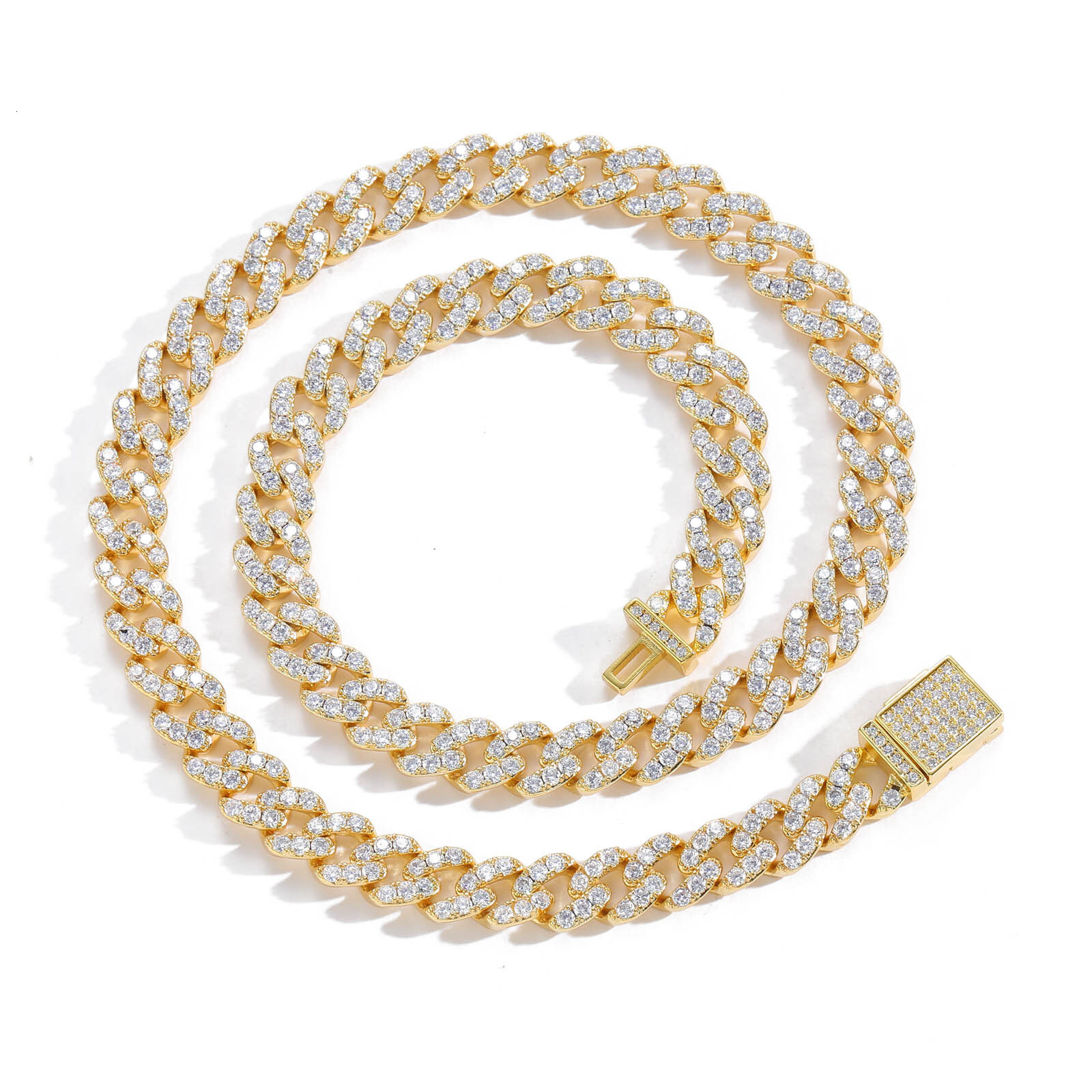 New Arrival Hip Hop 9MM Cuban Link Chain with Flip Clasp Iced Out Men's Personalized Niche Hip Hop Trendy Shiny Necklace Pass the diamond tester