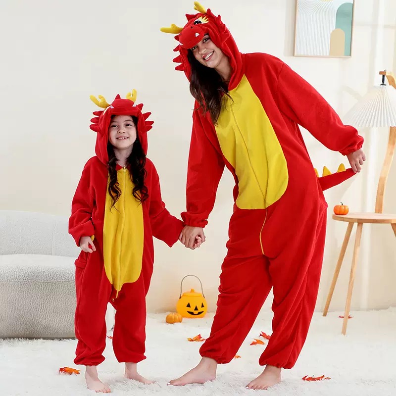 741 Down-filled fleece one-piece costume for parent-child performance attire