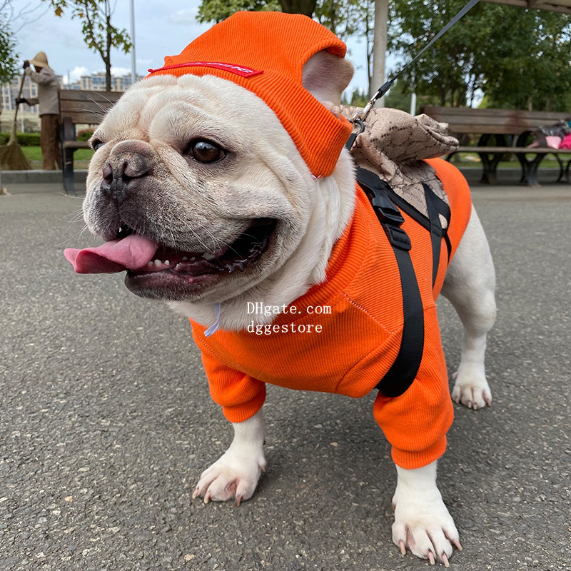 Designer Clothes Hats set Puppy Shirts High End Elastic Cotton Short Sleeves, Comfortable and Breathable Dog Sweaters for French Bulldog Poodle 441 Fr