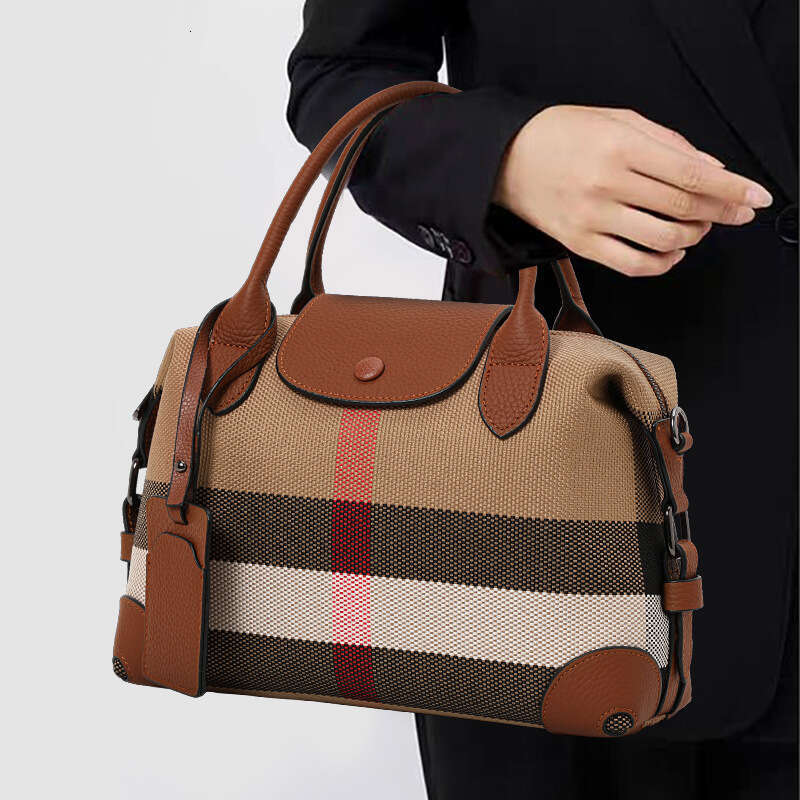 Free shipping fashion designer bag Luxury bag Qian Dian 2025 Autumn Winter New Canvas with Top Layer Cowhide Versatile Shoulder Crossbody Simple Fashi