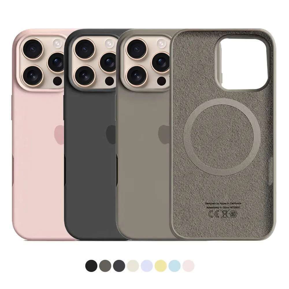 Original Liquid Silicone Magnetic Iphone 13 14 15 16 Pro Max Cases Apple Magsafe Protective Case For Wireless Charging