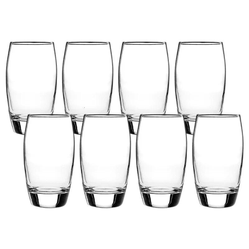 Ellendale Drinking Glass Set of 8 Heavy Base Clear Glassware Home Durable Dishwasher Safe Great Casual or Formal Use 250627