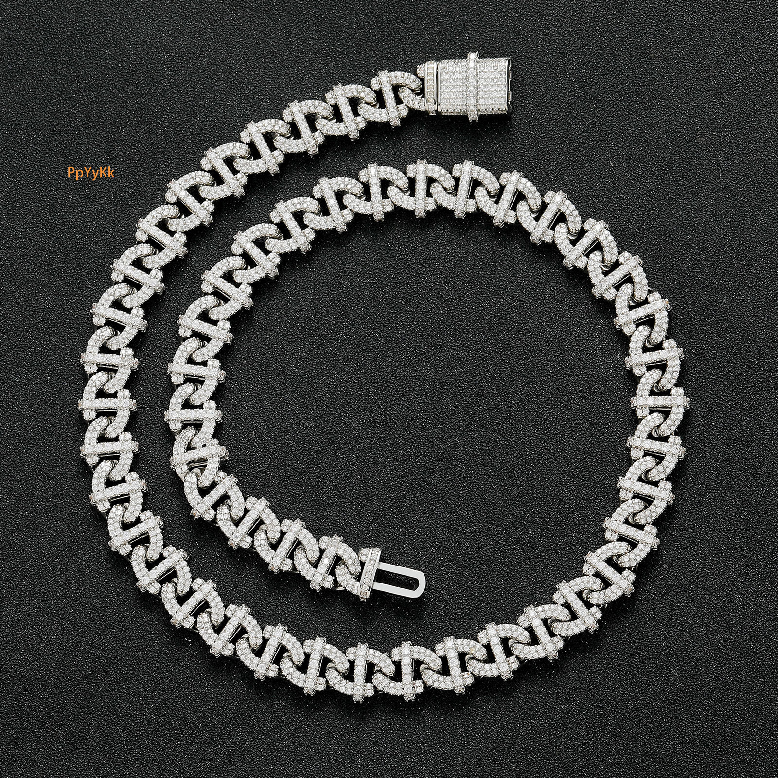 New Hip Hop 10mm Iced Out Cuban Chain Geometric Men Necklace VVS Moissanite Luxury Pass the diamond tester