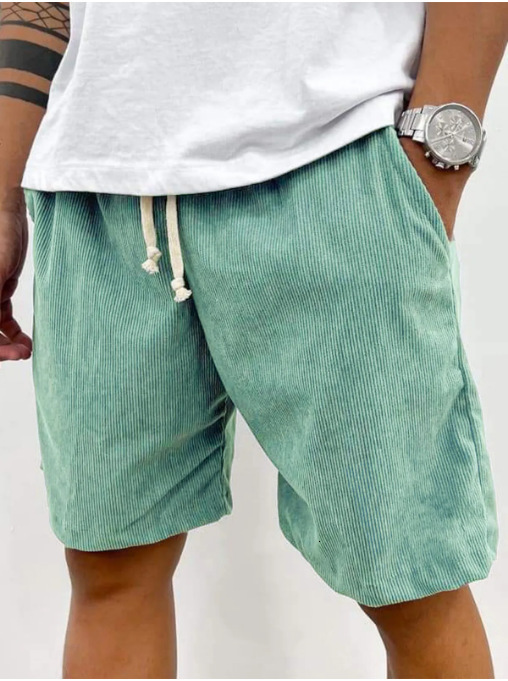 2025 European And American Spring/summer Solid Color Drawstring Designer Summer Shorts Pants Corduroy Casual Shorts Men's Shorts Casual Pants