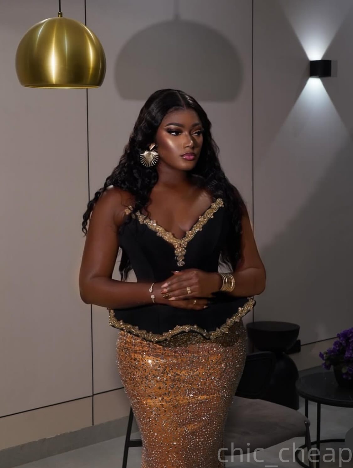 Gold Mermaid Prom Dresses 2025 Crystals Sequined Sweetheart Evening Formal Party Second Birthday Engagement Gowns Plus Size Dress For Special Occasion