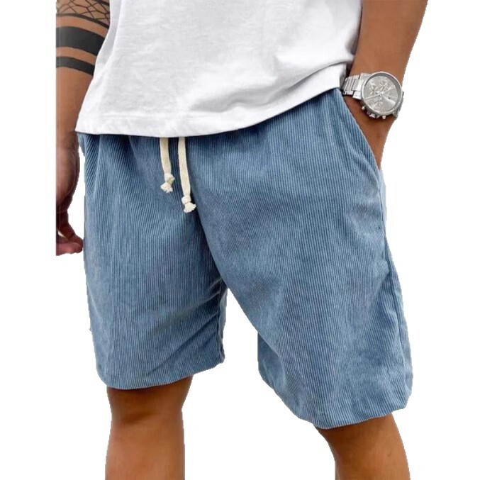 2025 European And American Spring/summer Solid Color Drawstring Designer Summer Shorts Pants Corduroy Casual Shorts Men's Shorts Casual Pants