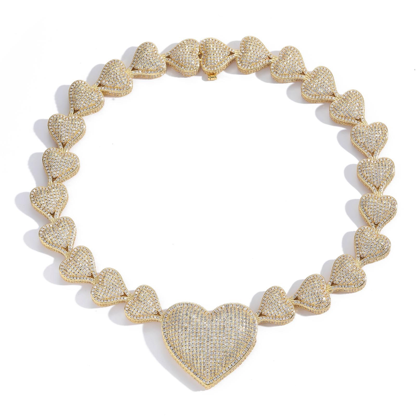 New Arrival Hip Hop Heart Necklace Fully Iced Out Personalized Trendy Hip Hop Accessory Heart Shaped Necklace VVS Moissanite High Quality Pass the dia
