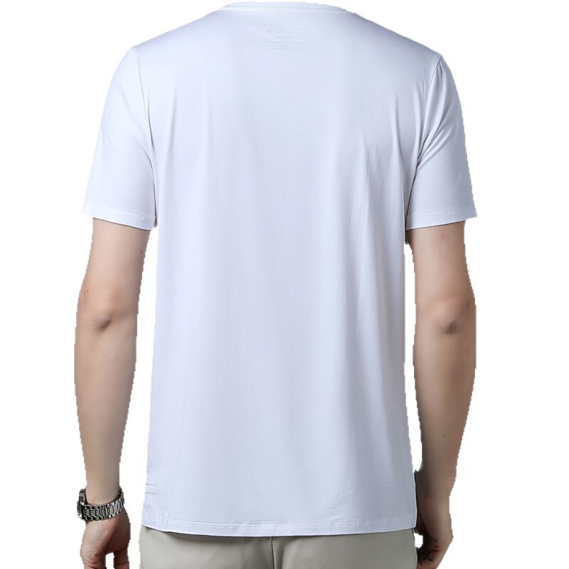 Mercerized Modal Cotton High-End Men's Short Sleeve T-Shirt 2025 Summer New Ice Silk Cool Breathable Quick-Dry Top