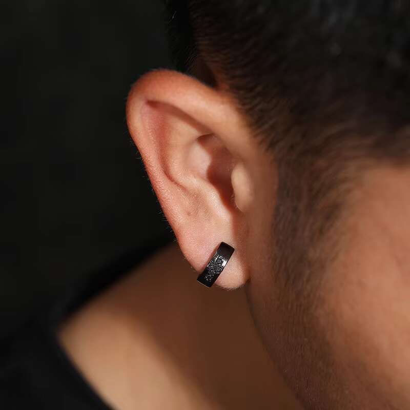 S925 Silver D-Moissanite Earrings All-Match Temperament Black Cross Design Ready Stock for Europe US