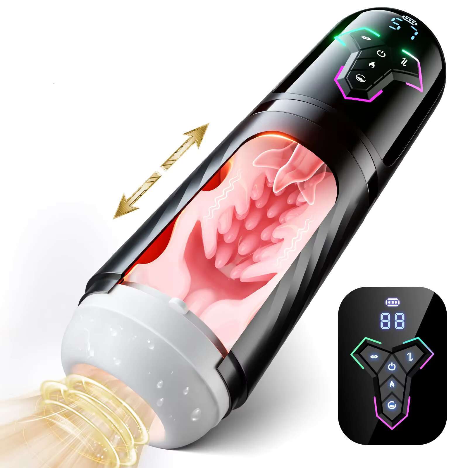 Automatische Kunstkut Penis Pomp Stak Zuigen Likken Zuiger Masturbatie Cup Likken Adult Sex Toys voor Mannen