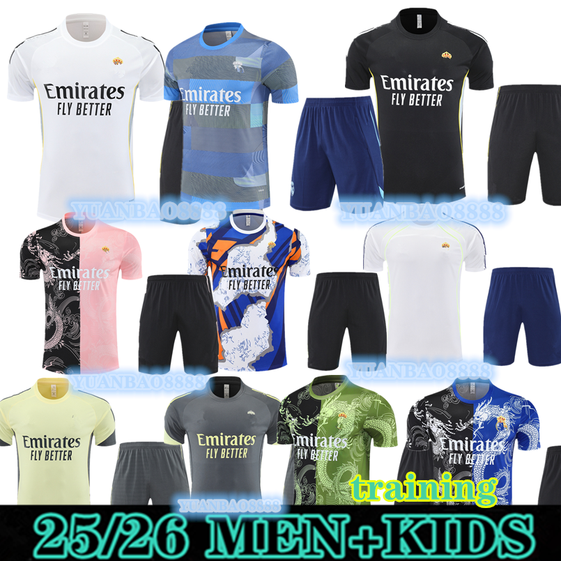 2025 RealS MadridS MBAPPE Tracksuits short sleeve 25 26 TRENT VALVERDE New style Madrids BELLINGHAM football training suit chandal futbol surveyement Sweatshirt