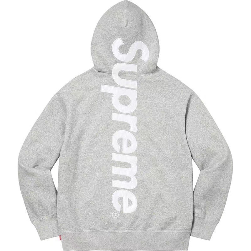 Satin Appliqu Hooded Sweatshirt American Street Style Brand Letter Embroidery Hoodie for Men