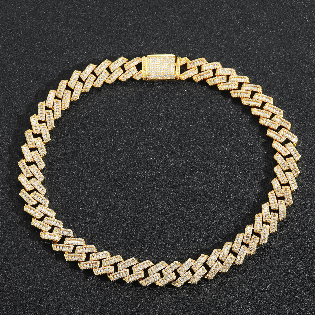 16mm Iced Out Cuban Chain Hip Hop Necklace Men Niche Moissanite Accessory Pass the diamond tester