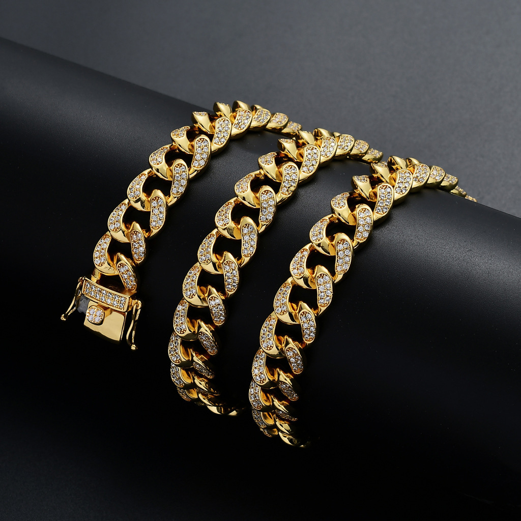 Iced Out Cuban Chain Heavy Duty 12mm Men Unique Hiphop Luxury Moissanite Hiphop Accessory Pass the diamond tester