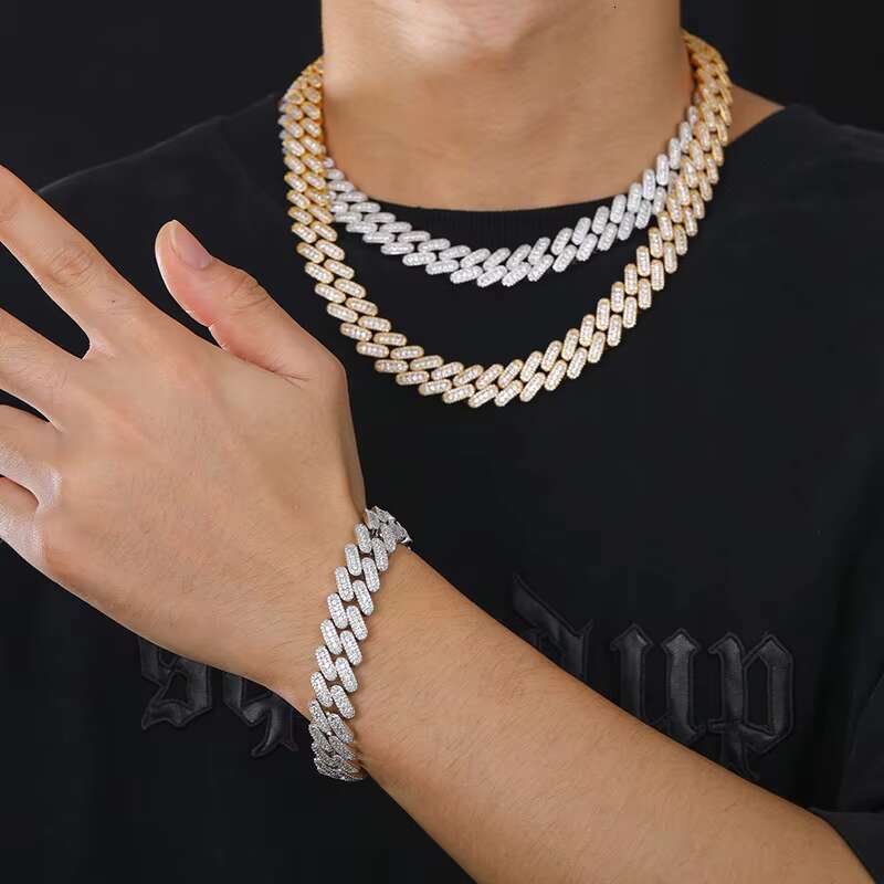 Elegant Womens 18K Gold Plated Cuban Chain Necklace with Zircon Gemstone Copper Jewelry In-Stock