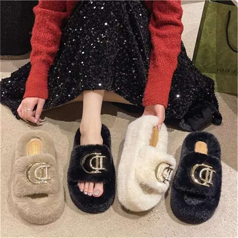 Designer Sandals slides Hot Free Shipping Slippers For Woman Winter Indoor Outdoor Keep Warm Comfortable Vintage Plush