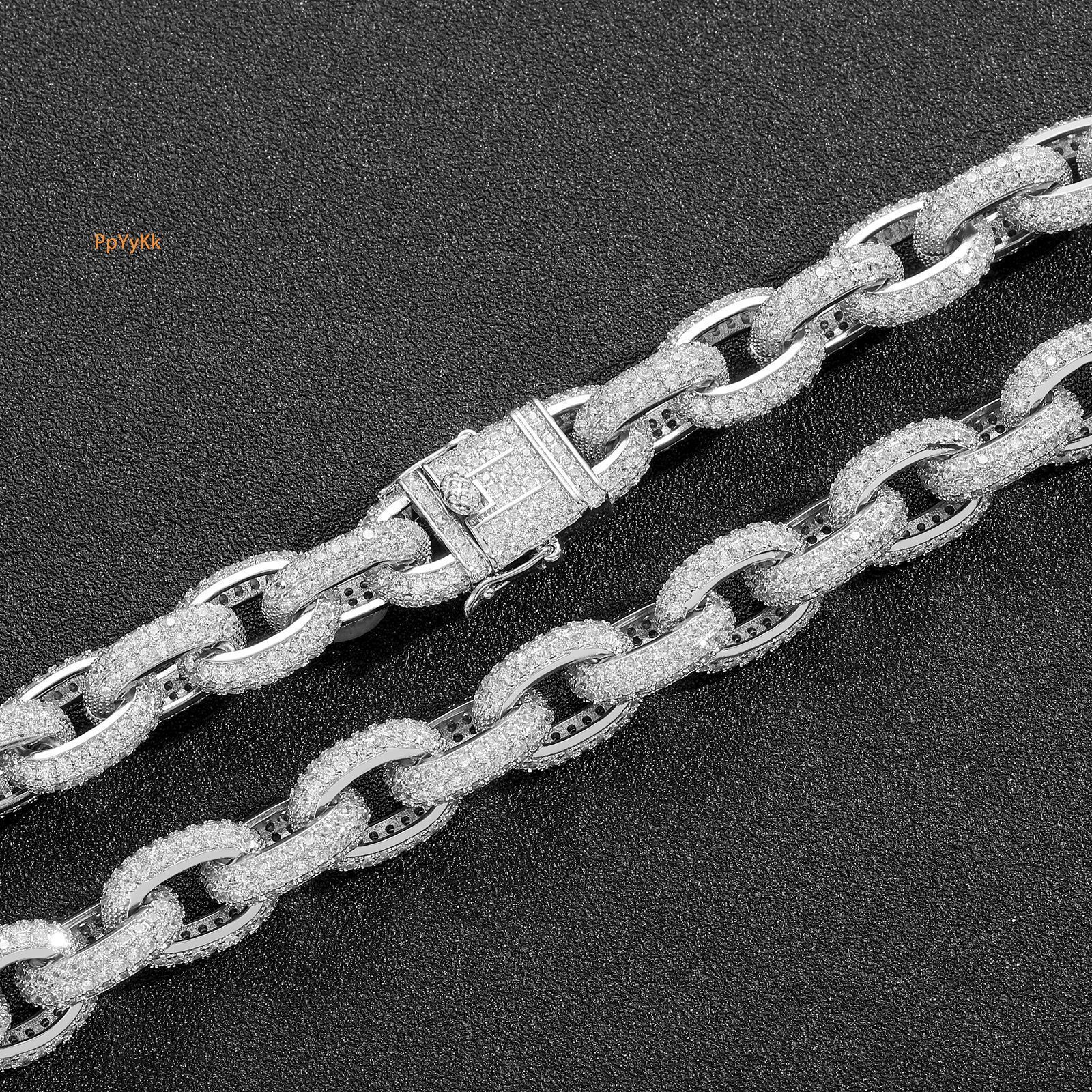 Luxury Jewelry Hip Hop O Chain 12mm Trendy Iced Out Cross Chain Men's Hip Hop Accessory Bling Bling Necklace Pass the diamond tester