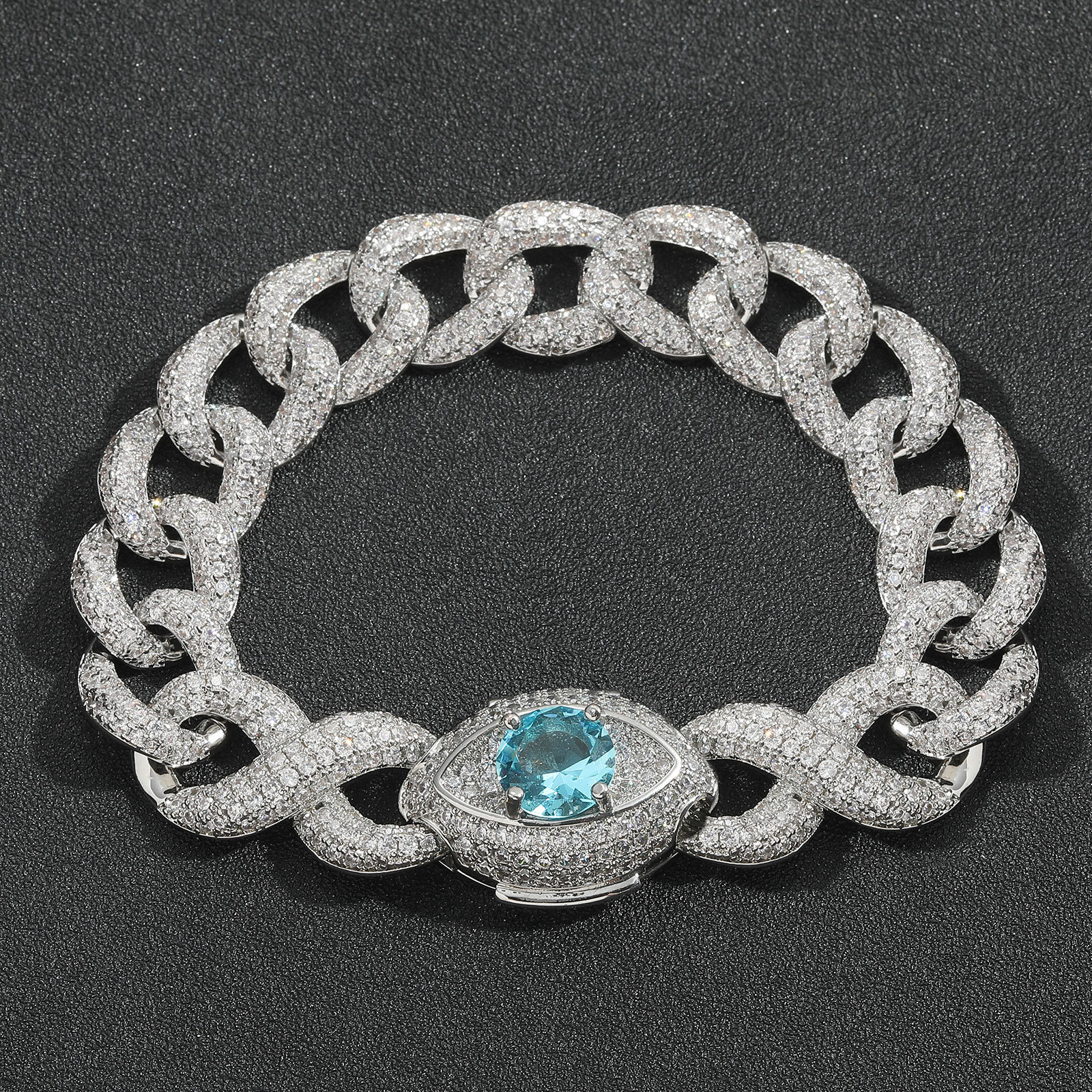 16MM Eye Cuban Link Chain Iced Out Luxury Hip Hop Necklace Versatile Layered Choker Street Style Bling Bling Niche Accessory Pass the diamond tester