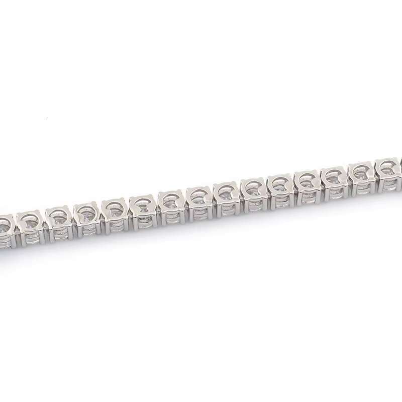 Hot Sale Stock 5mm 6mm Silver Tennis Chain Bracelet Necklace VVS Moissanite Prong Setting Iced Out Hiphop Tennis Chain for Men