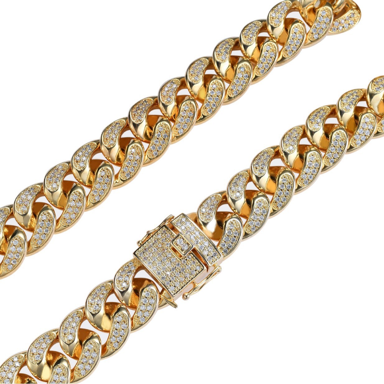 New Hiphop Men Cuban Link Chain 18mm 3D Iced Out VVS Moissanite Water Wave Necklace Pass the diamond tester