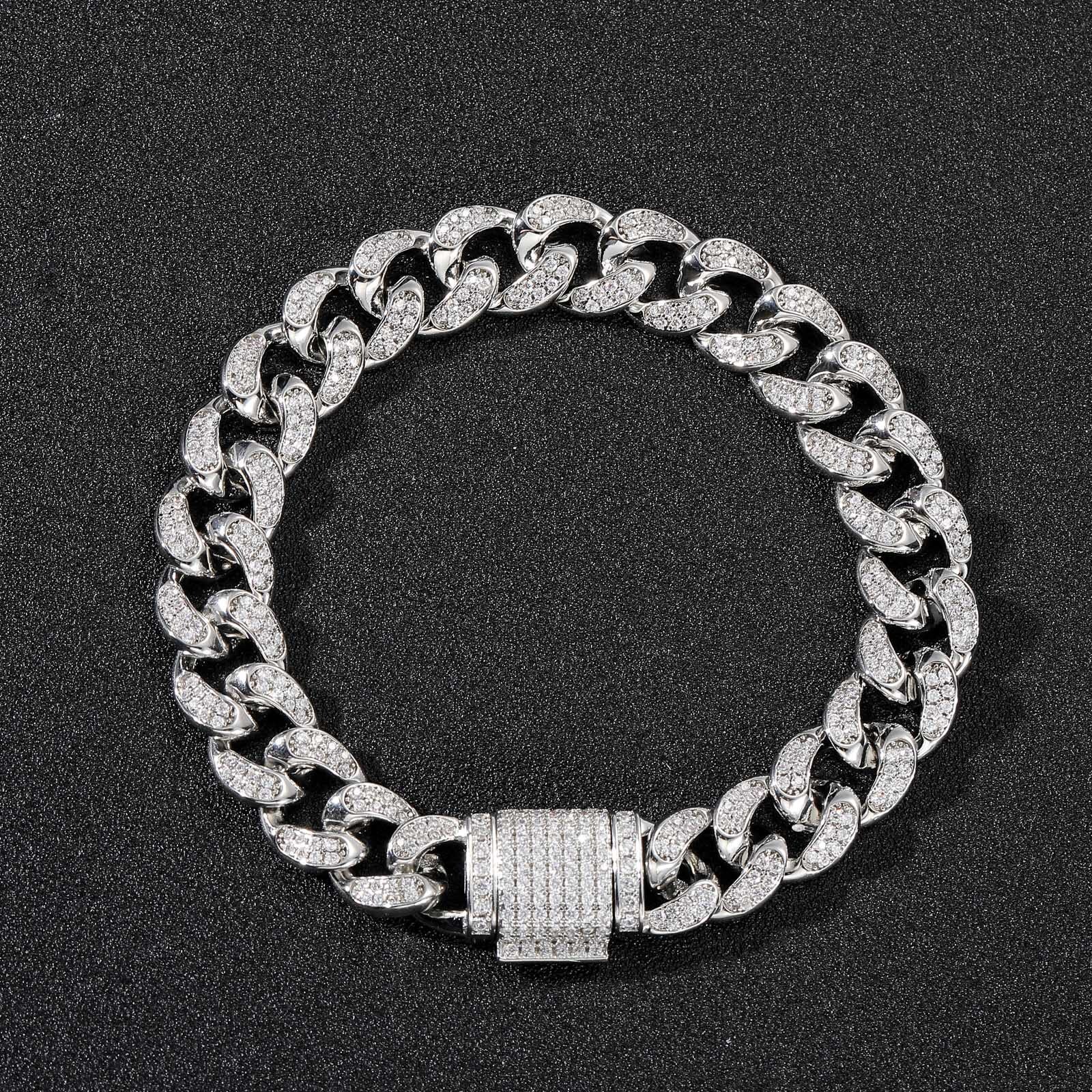 Men's Classic 12mm Iced Out Cuban Link Chain Hiphop Luxury High Quality Accessory Necklace Pass the diamond tester