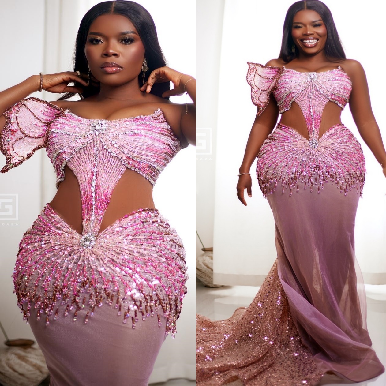 Mermaid Pink Prom Dresses 2025 Beaded Crystals Illusion Evening Formal Party Second Birthday Engagement Gowns Plus Size Dress For Special Occasions ZJ