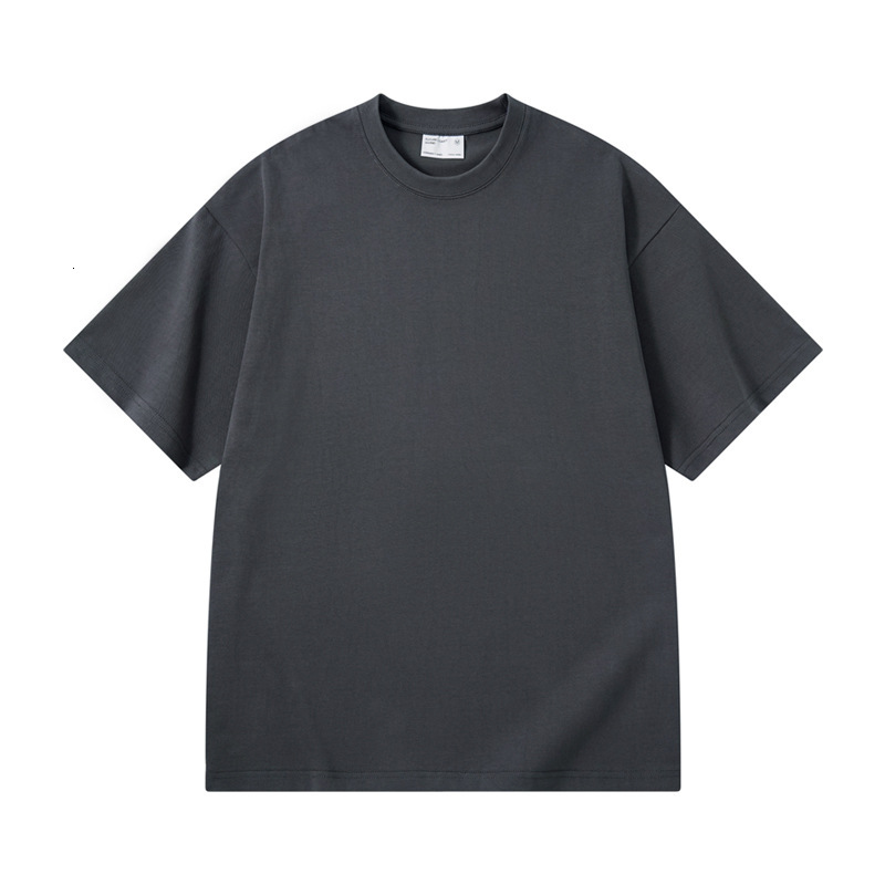 Three Sea Whales|300g Combed Cotton 30s Double Yarn Short T-Shirt Men American High Street Crew Neck Half Sleeve Base Shirt