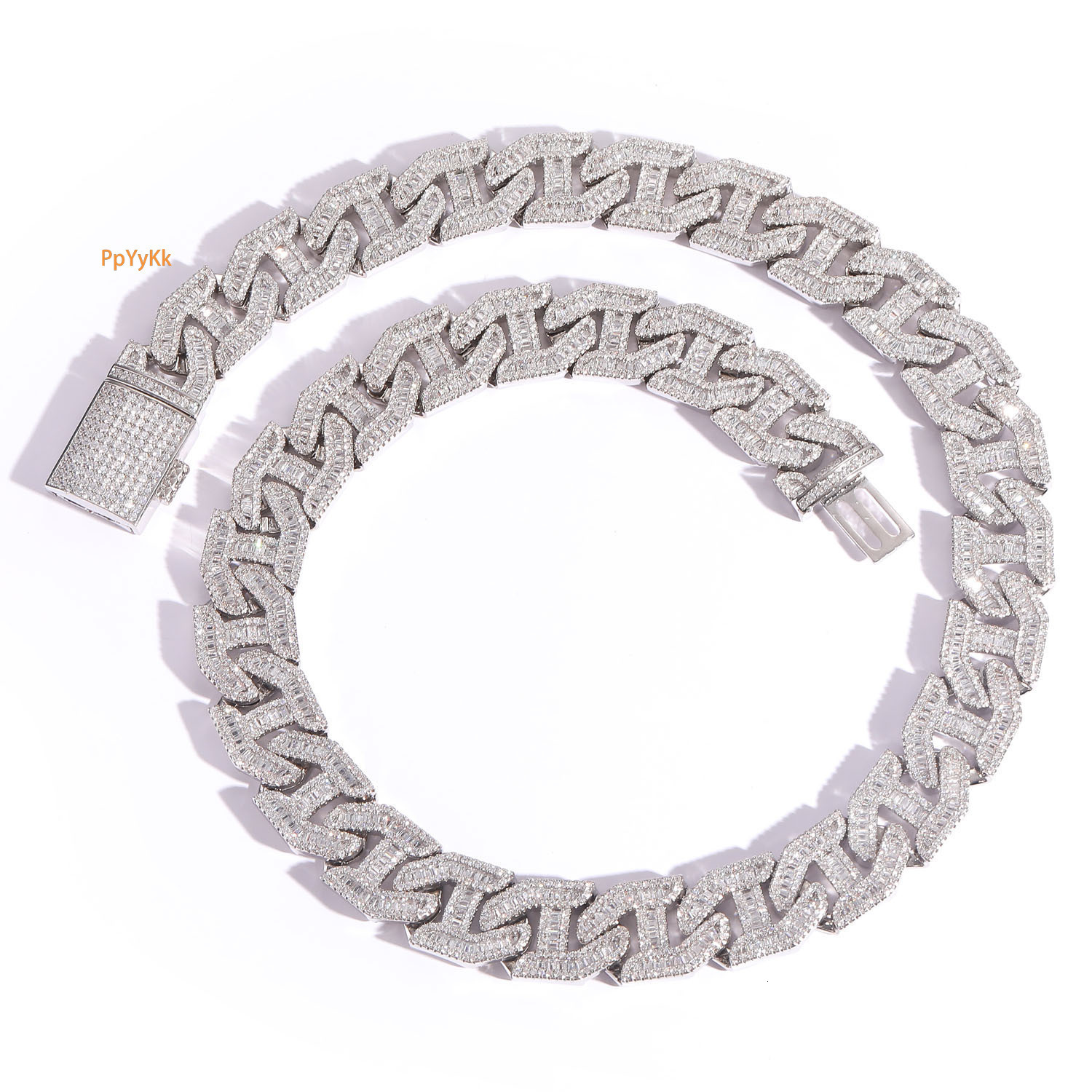 Hip Hop 17mm Iced Out Lock Clasp Box Chain Necklace Men's Moissanite Luxury Stylish Bling Pass the diamond tester