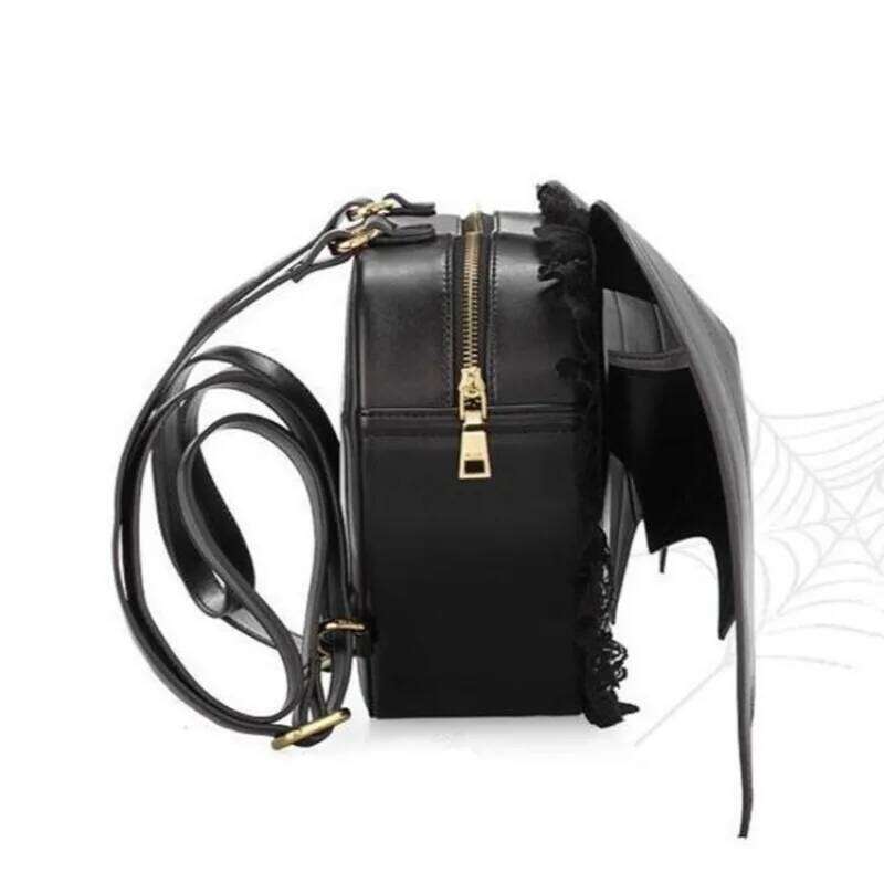 2025 Spring New Black Angel Devil Bat Shoulder Bag Ladies Personalized Love Lace Backpack Female Small Bags